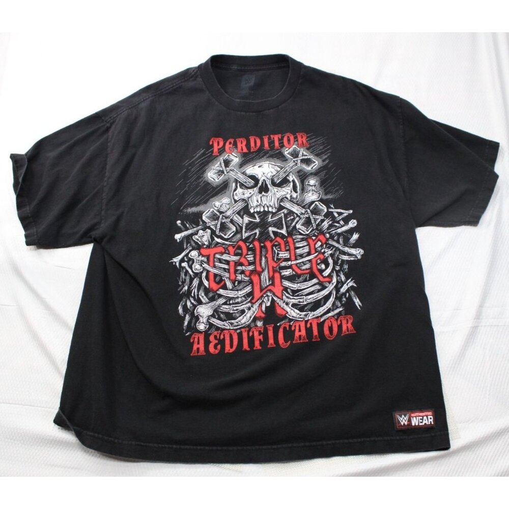 WWE Wear Authentic Triple H Perditor Aedificator Graphic T-Shirt Black 2X